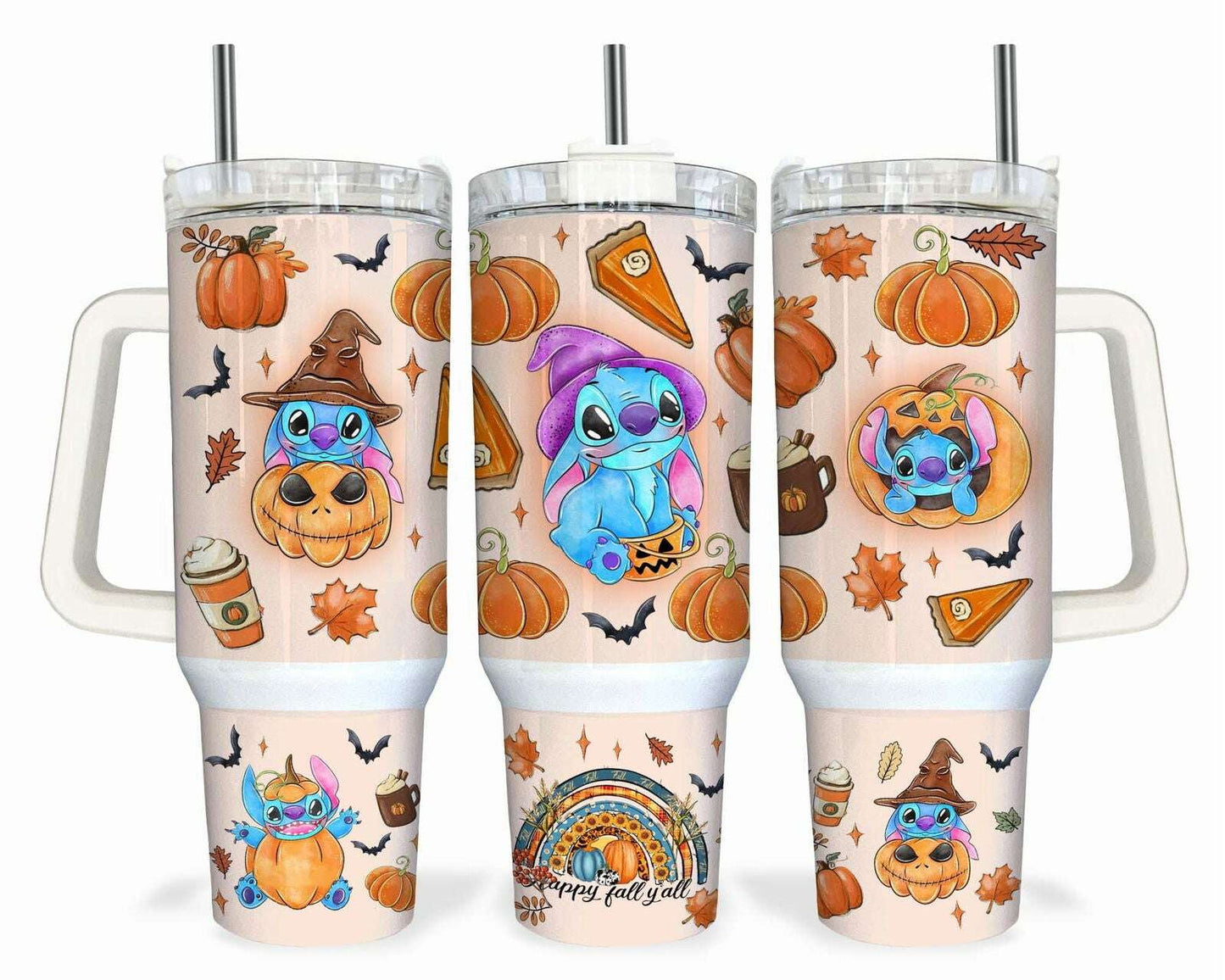 Halloween Cartoon 40oz Tumbler Wrap, Halloween 40oz Tumbler Digital Design