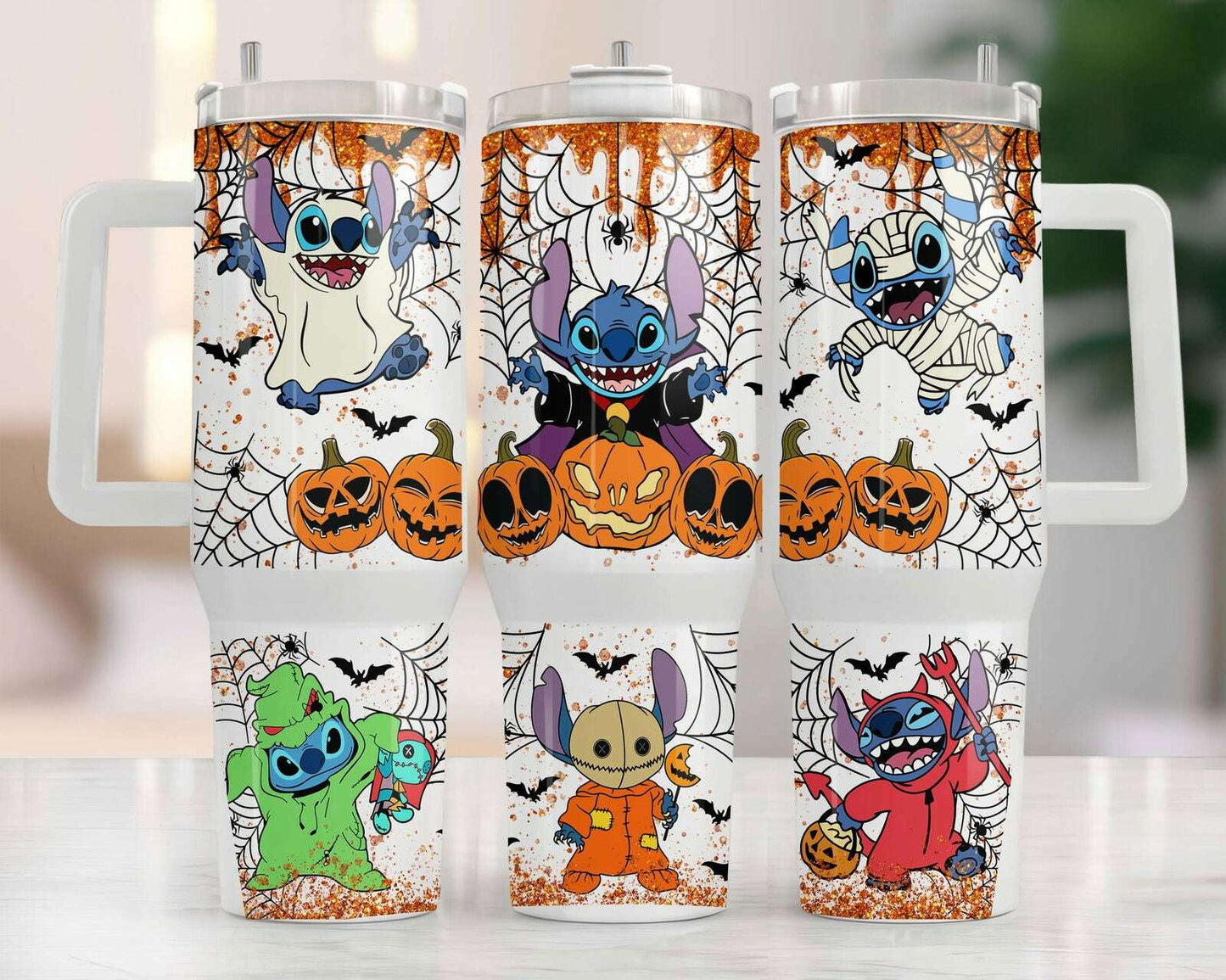 Halloween Cartoon Tumbler Wrap 40oz, Sublimation Designs
