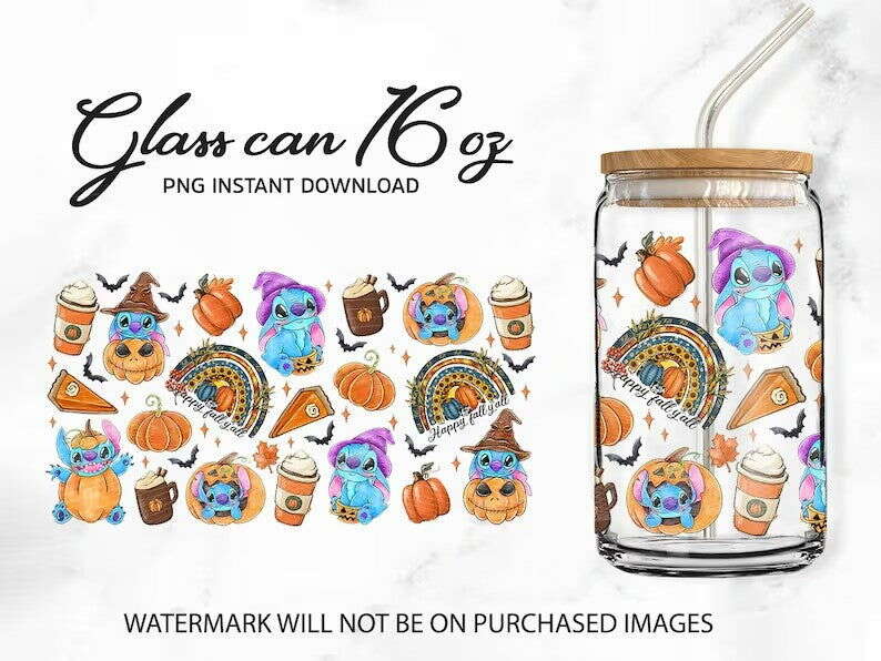 Halloween Tumbler 20oz, 16oz Libbey Can Glass, Hor Tumbler Wrap
