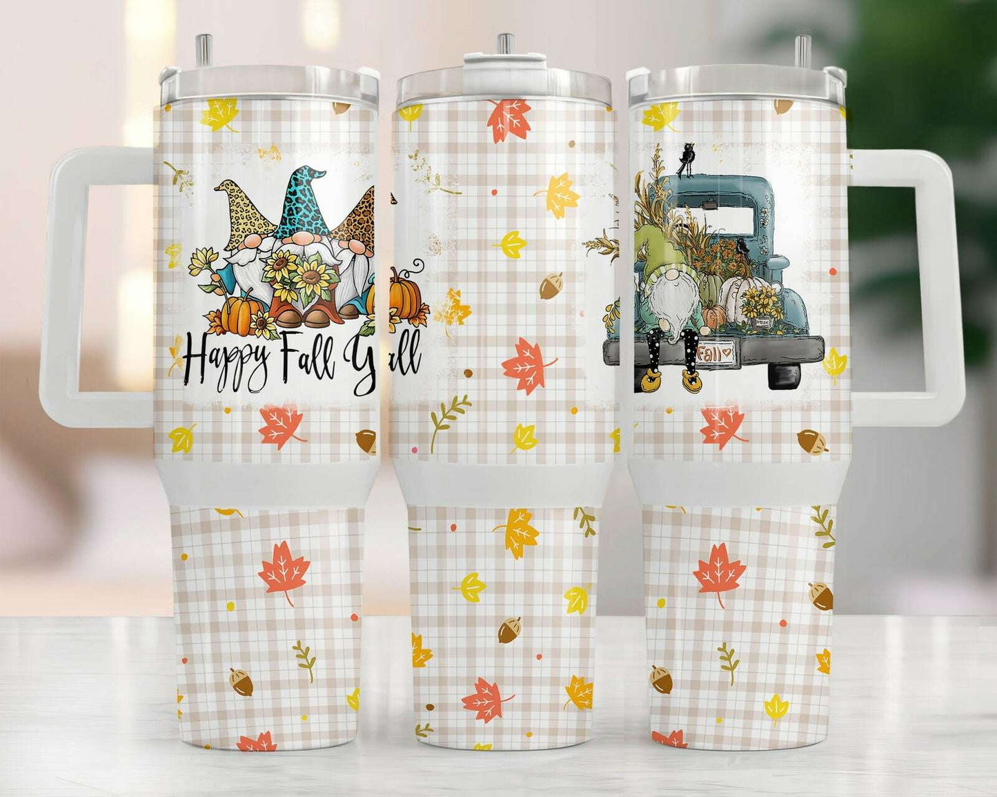 Happy Fall Y'all 40oz Tumbler Png