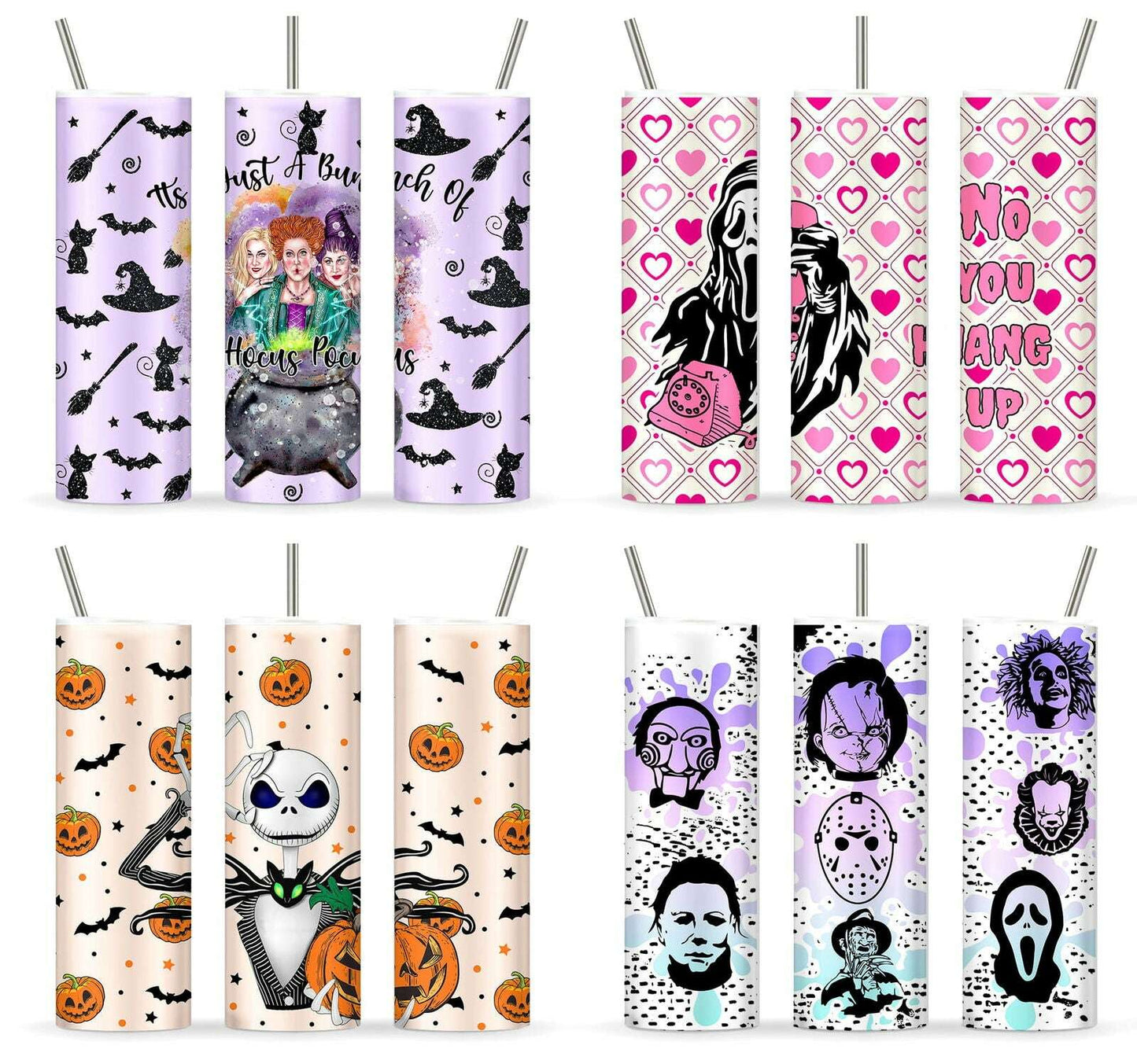 Hor Halloween Tumbler Wrap Sublimation 20oz Tumbler Design Download PNG