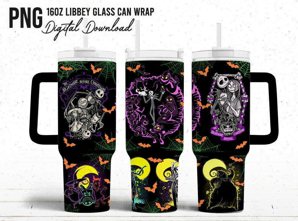Horror 40oz Png, Nightmare 40oz Halloween Tumbler, Horror Wrap