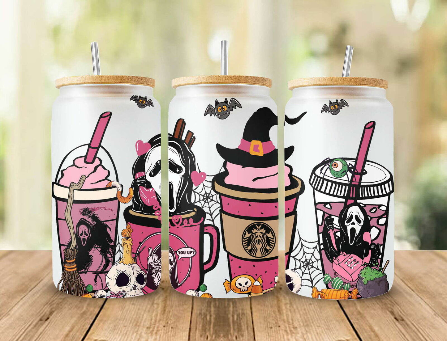 Horror Halloween 16oz libbey can Cartoon PNG