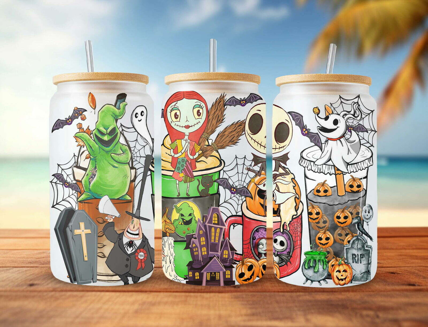 Horror Halloween Coffee Can Glass, Horror Tumbler, 16oz Can Glass