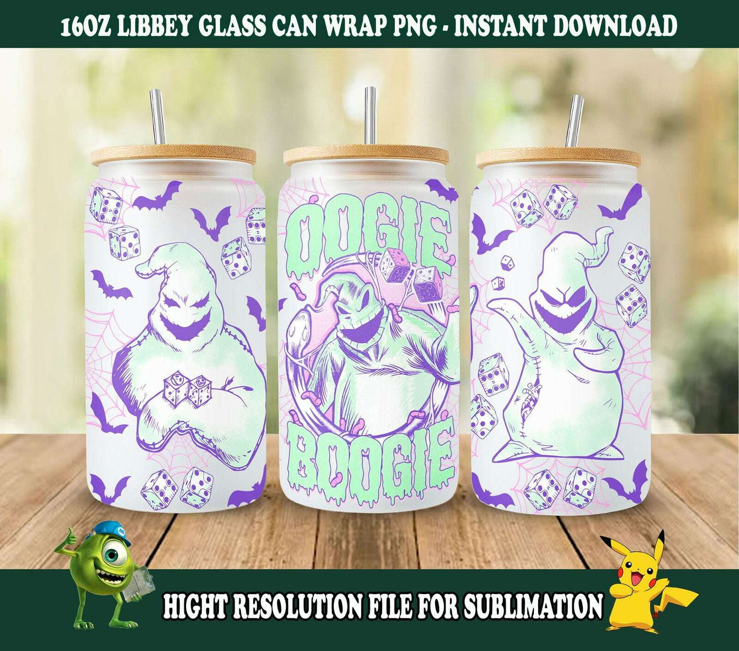Horror Character Tumbler Wrap, 16oz Can Glass Wrap, Spooky Vibes Can Glass, Halloween Png