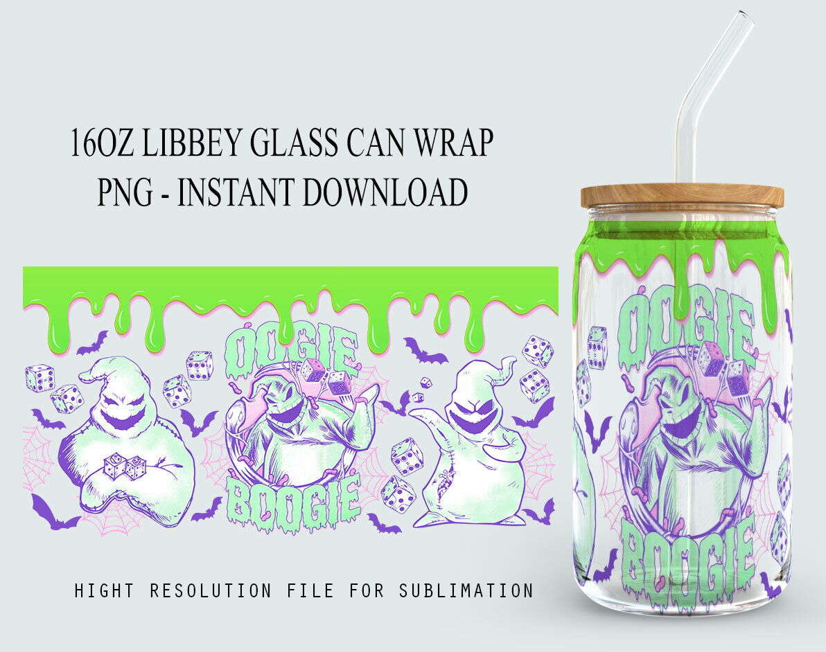 Horror Character Tumbler Wrap, 16oz Can Glass Wrap, Spooky Vibes Can Glass, Halloween Png