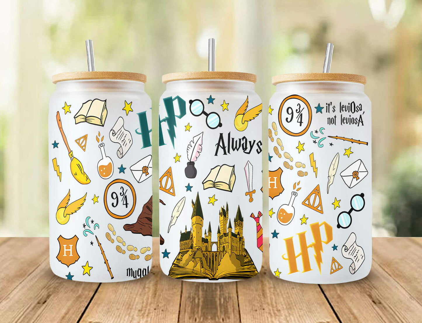 HP Magic 16oz Glass Can Wrap, Magic Png Design for 16oz Glass Can