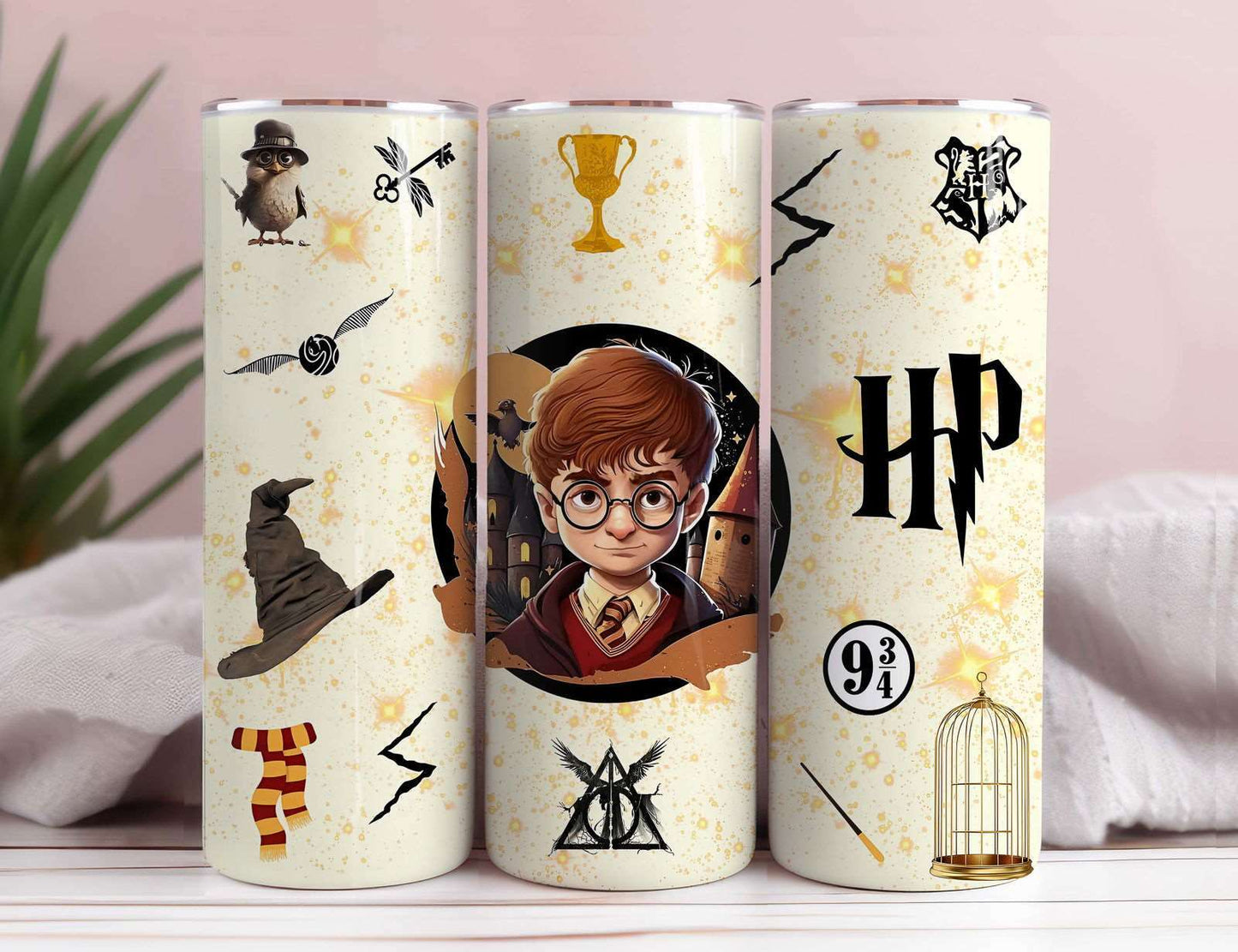 HP Magic 20oz Tumbler Wrap PNG, HP Magic Skinny Tumbler Sublimation