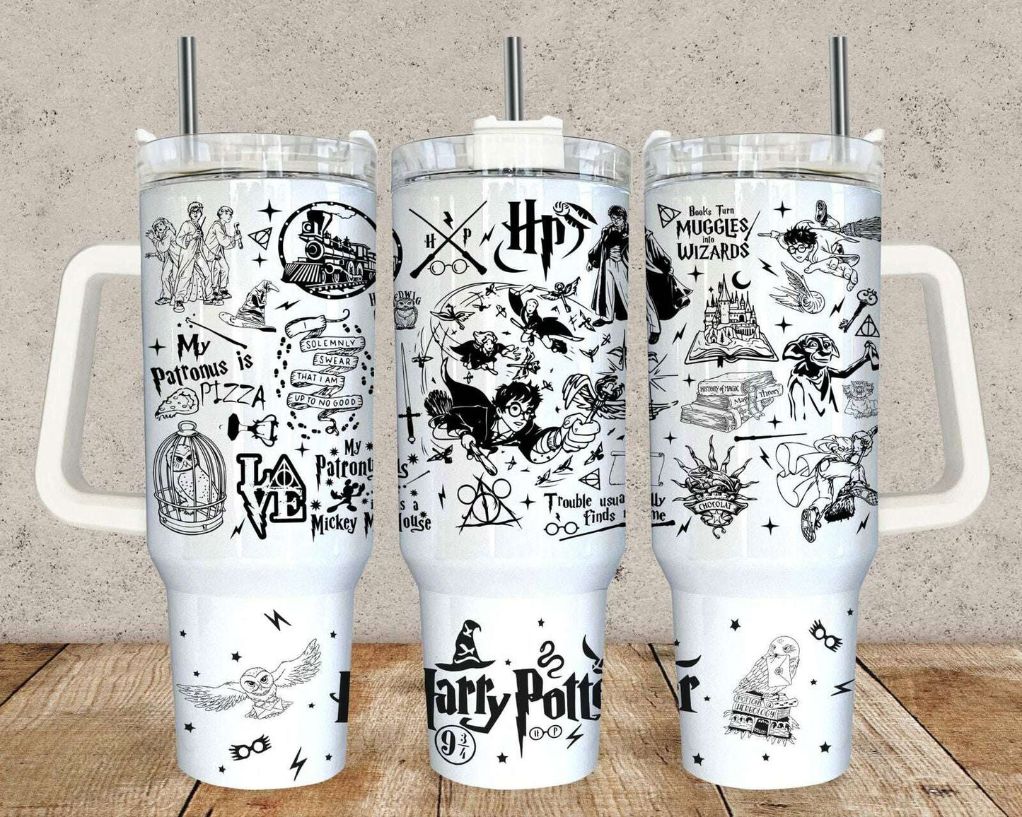 HP Magic 40oz tumbler wrap, HP Quencher Tumbler Sublimation Png, Svg Design