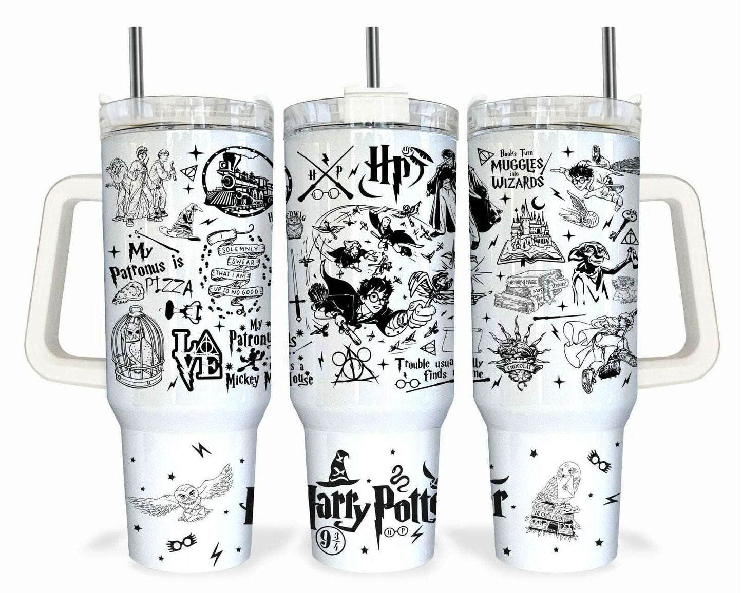 HP Magic 40oz tumbler wrap, HP Quencher Tumbler Sublimation Png, Svg Design