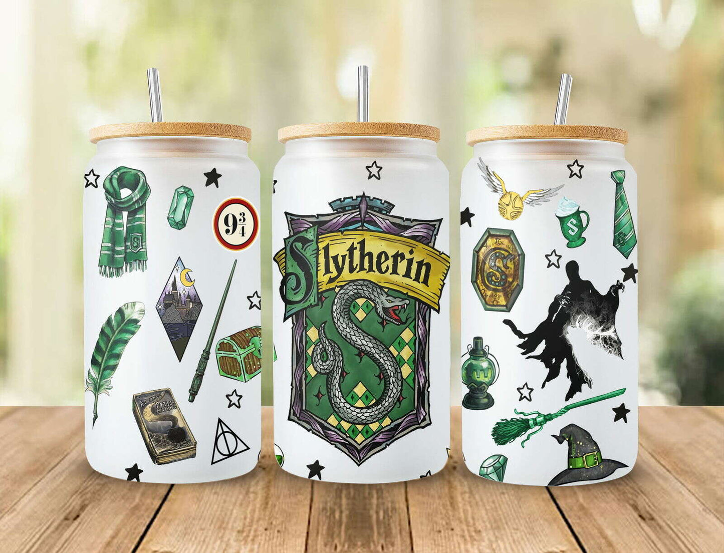 HP Magic School 16oz Glass Can Wrap Design Png Sublimation File