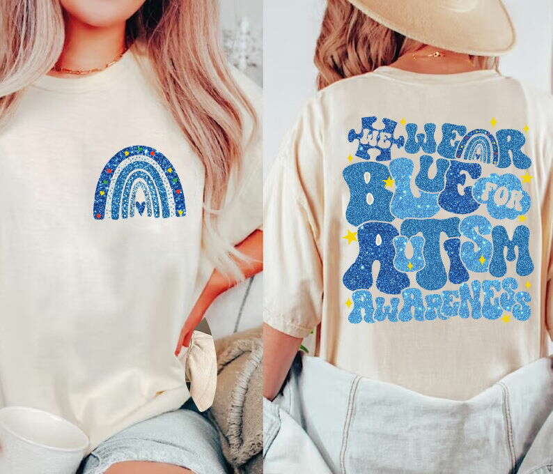 In April We Wear Blue Png, Autism Awareness Png 1