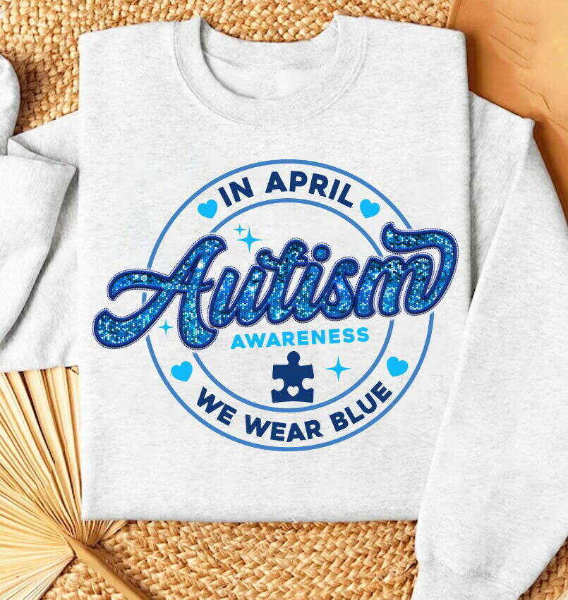 In April We Wear Blue Png, Autism Awareness Png 2
