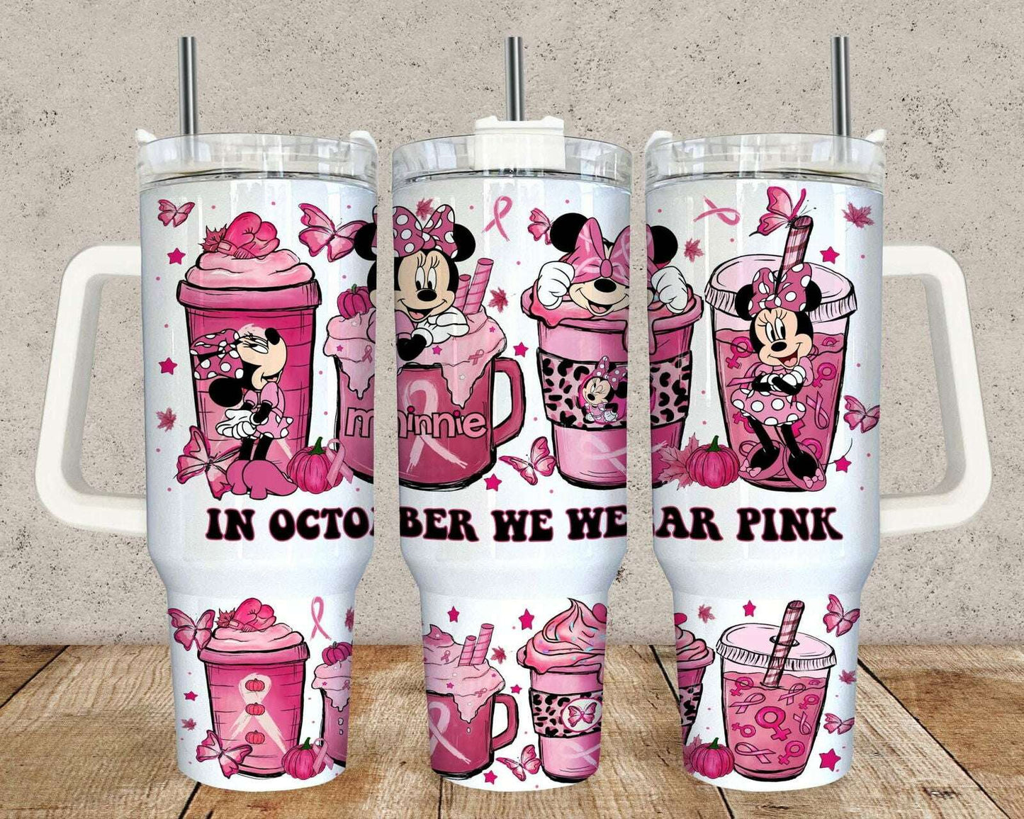 In october Pink 40oz tumbler wrap