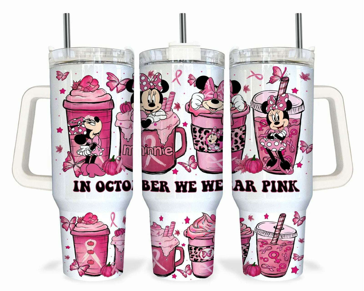 In october Pink 40oz tumbler wrap