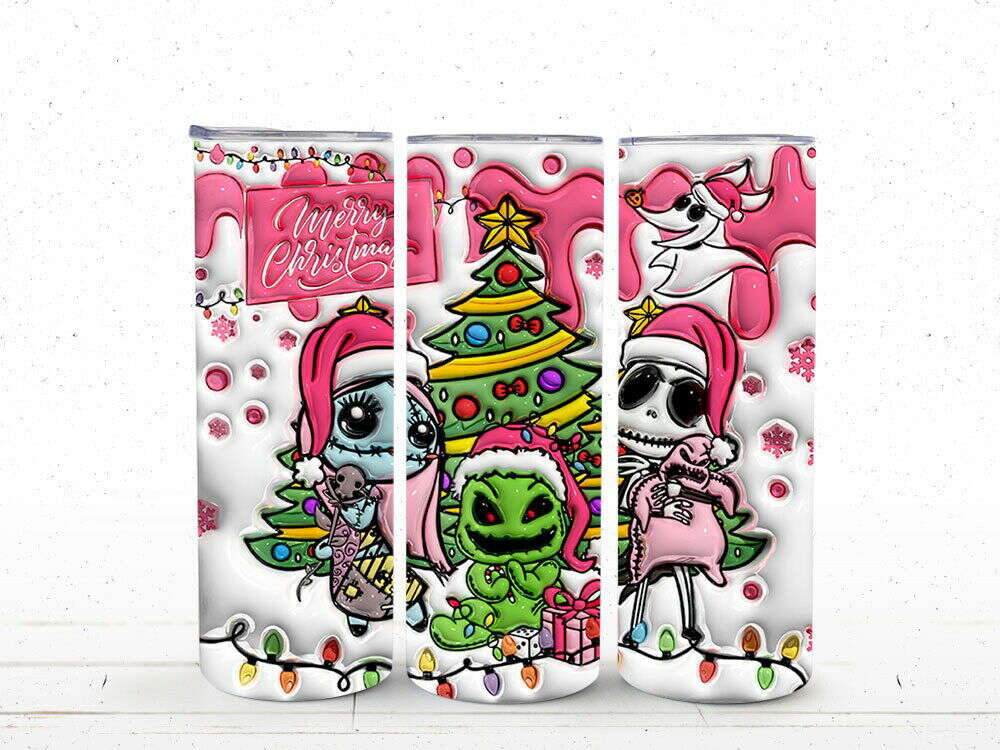 Inflated 3D 20oz Nightmare Tumbler PNG, 3D Tumbler Design