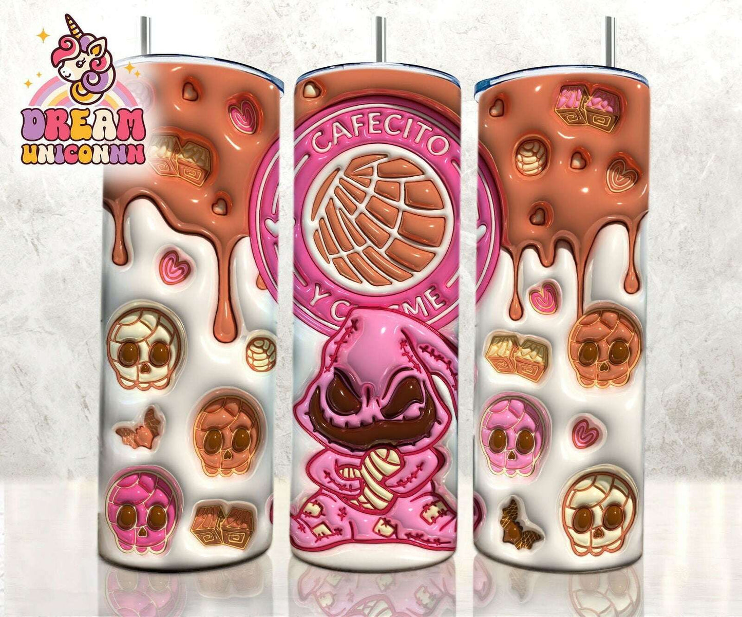 Inflated 3D Cafecito Y chisme 20oz Tumbler Wrap