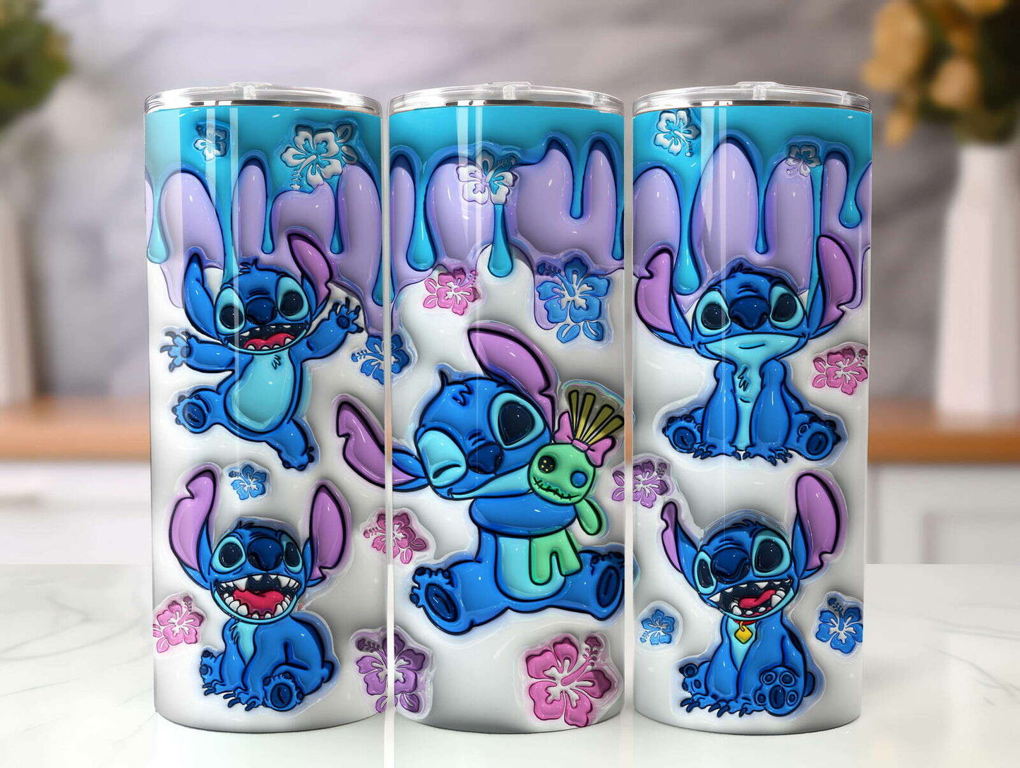 Inflated 3D Tumbler PNG, 3D Tumbler Wraps 20oz Skinny Tumbler