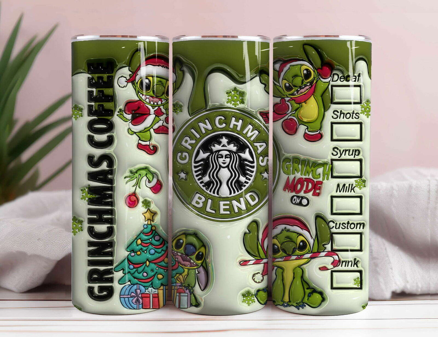 Inflated Christmas Tumbler, 20oz Skinny Tumbler Wrap