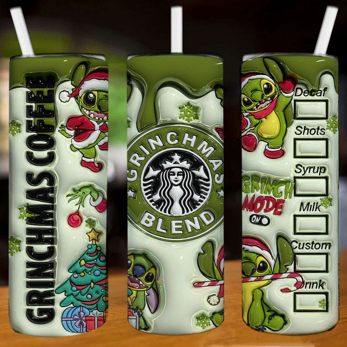 Inflated Christmas Tumbler, 20oz Skinny Tumbler Wrap