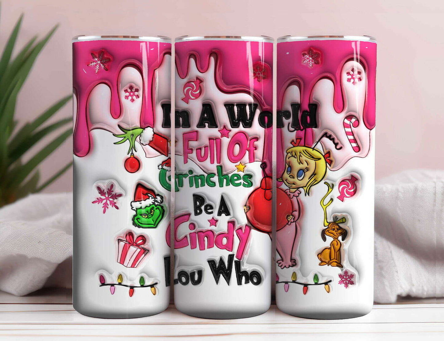Inflated Christmas Tumbler Wrap, 3D Christmas Inflated Tumbler Wrap 1