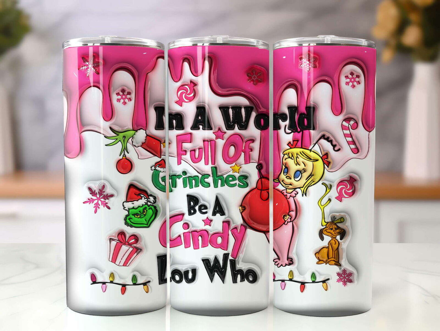 Inflated Christmas Tumbler Wrap, 3D Christmas Inflated Tumbler Wrap 1