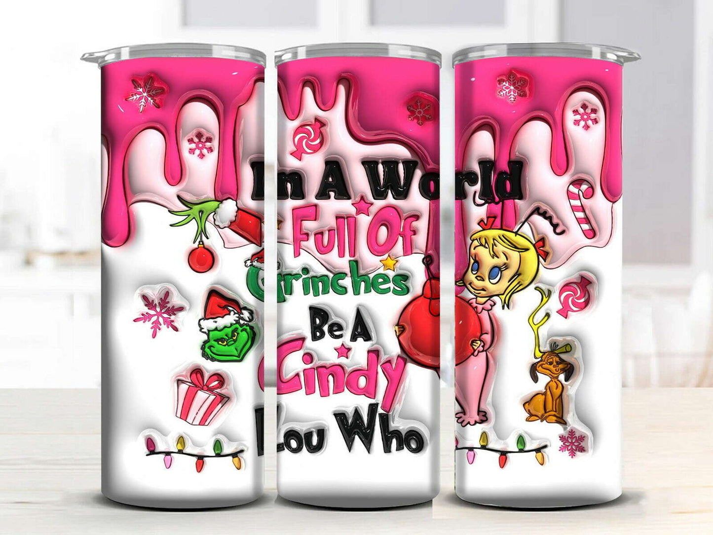 Inflated Christmas Tumbler Wrap, 3D Christmas Inflated Tumbler Wrap 1