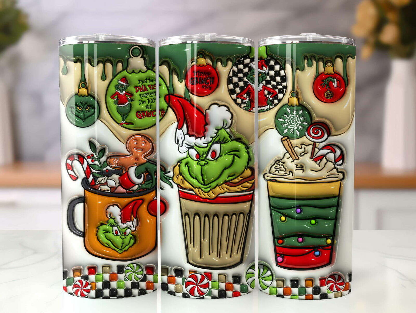 Inflated Christmas Tumbler Wrap, 3D Christmas Inflated Tumbler Wrap 2
