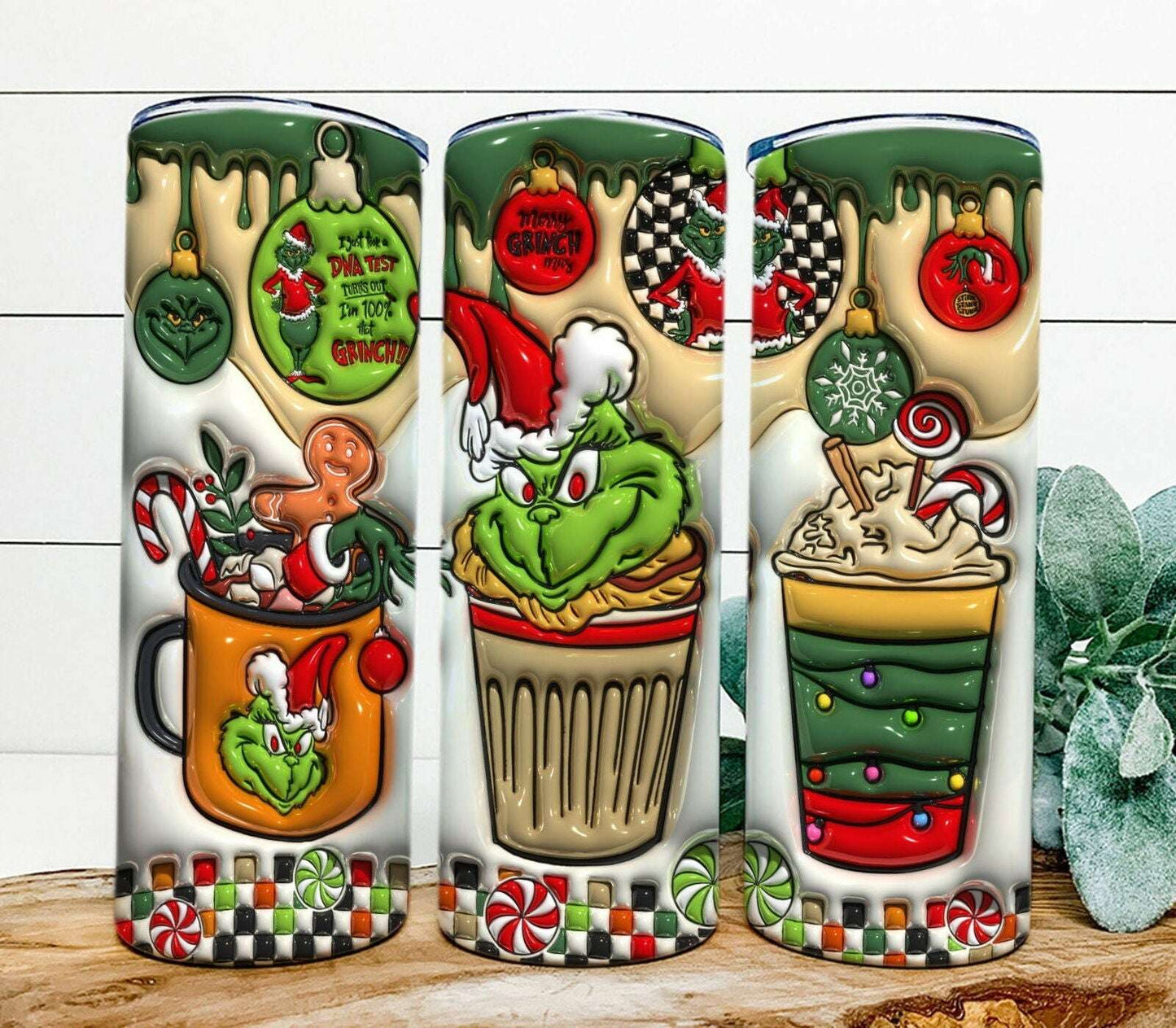Inflated Christmas Tumbler Wrap, 3D Christmas Inflated Tumbler Wrap 2