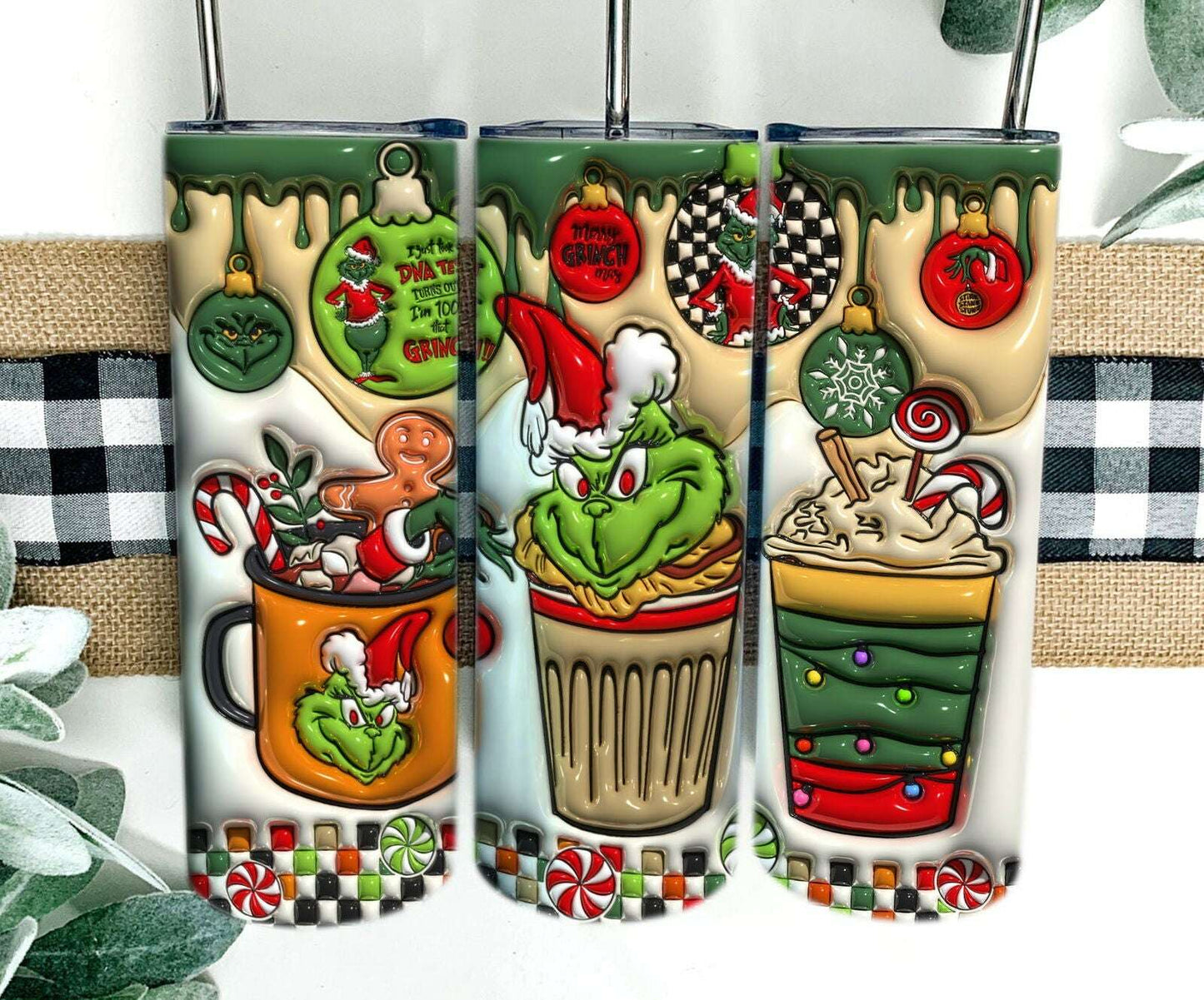 Inflated Christmas Tumbler Wrap, 3D Christmas Inflated Tumbler Wrap 2