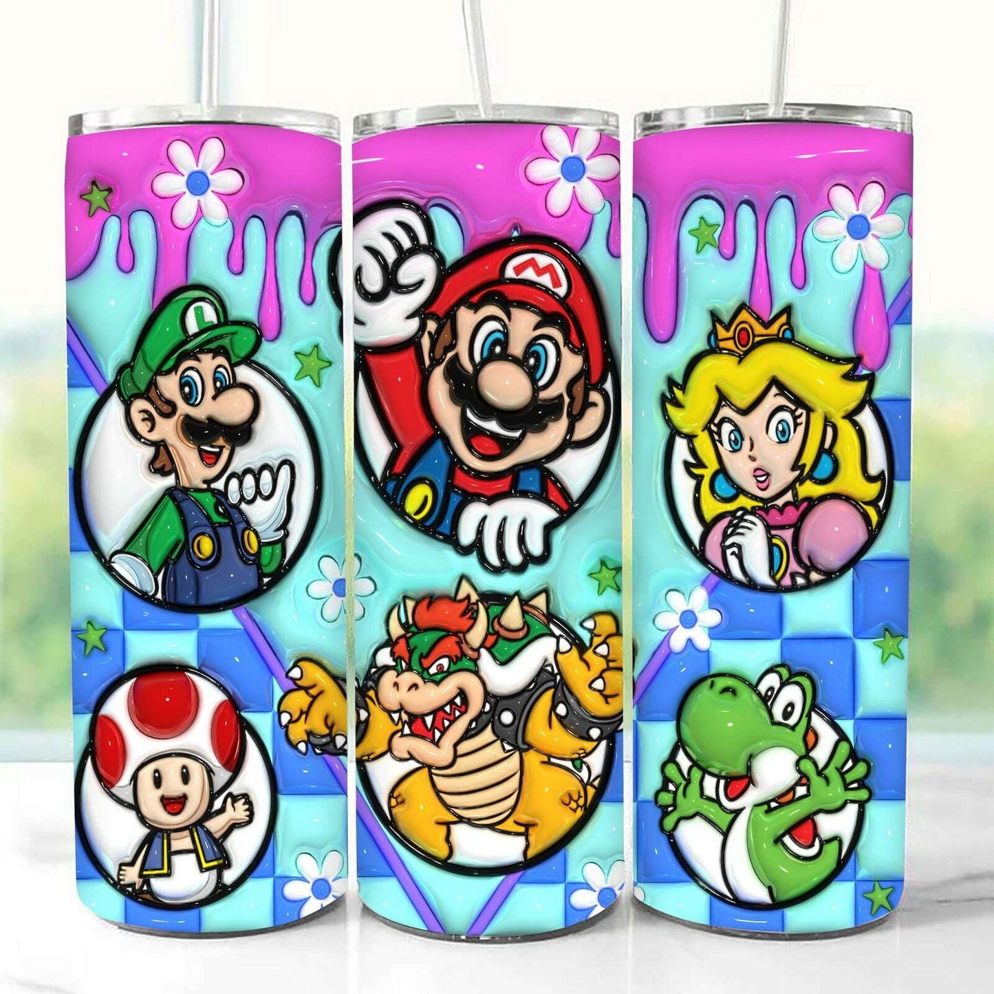 Inflated Game Tumbler Wrap, 3d Inflated Cartoon tumbler