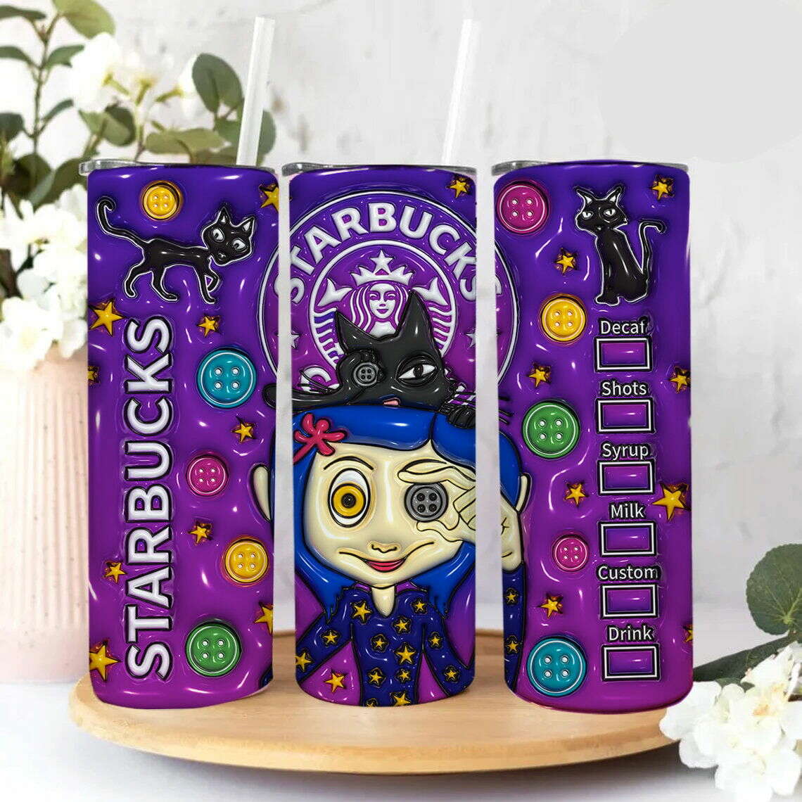 Inflated Halloween Tumbler, 3d inflated 20oz Tumbler Png