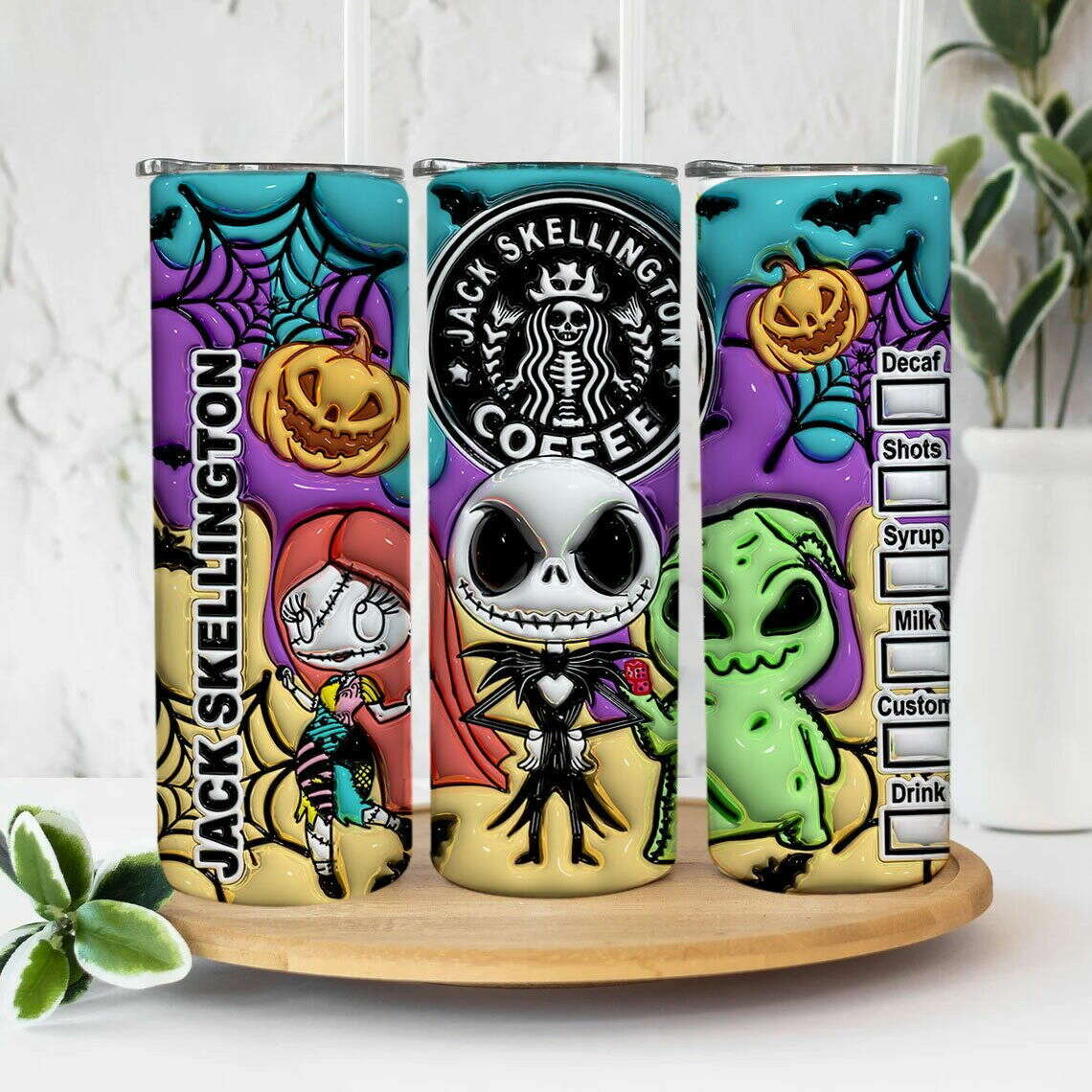 Inflated Halloween Tumbler Design Png, 20oz BB Sublimation 2