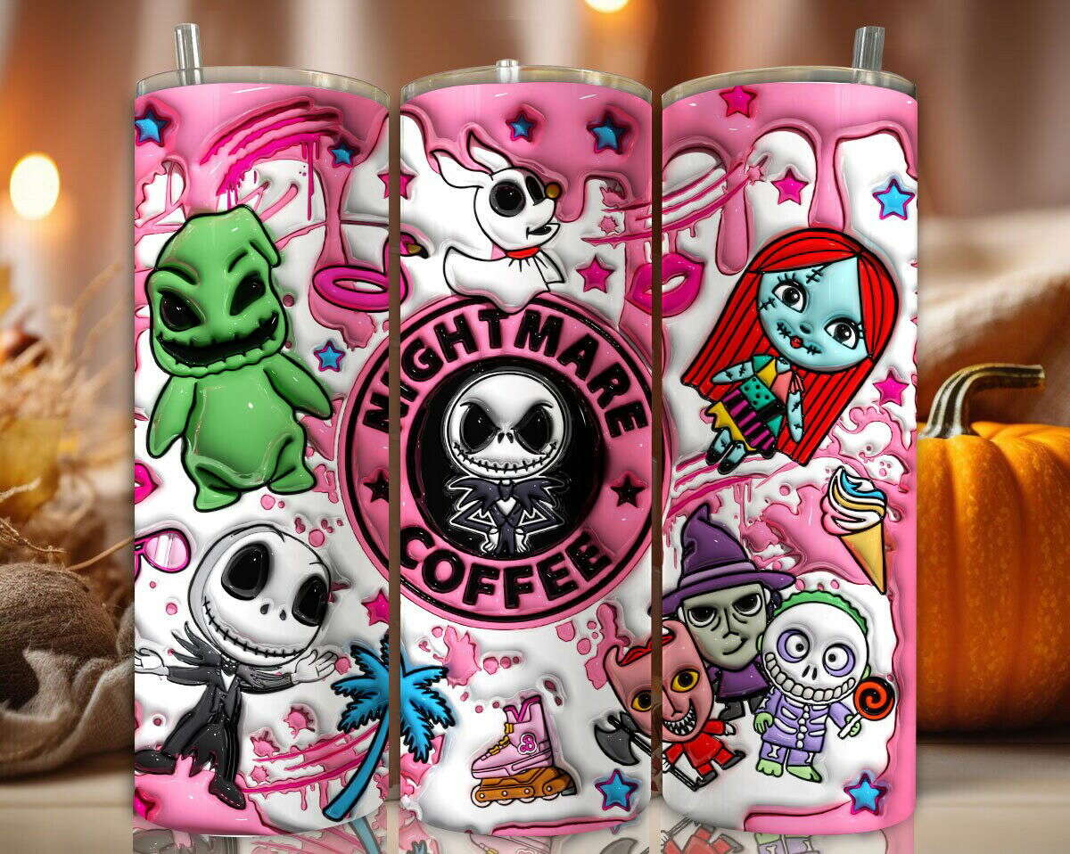 Inflated Halloween Tumbler Design Png, 20oz BB Sublimation 4