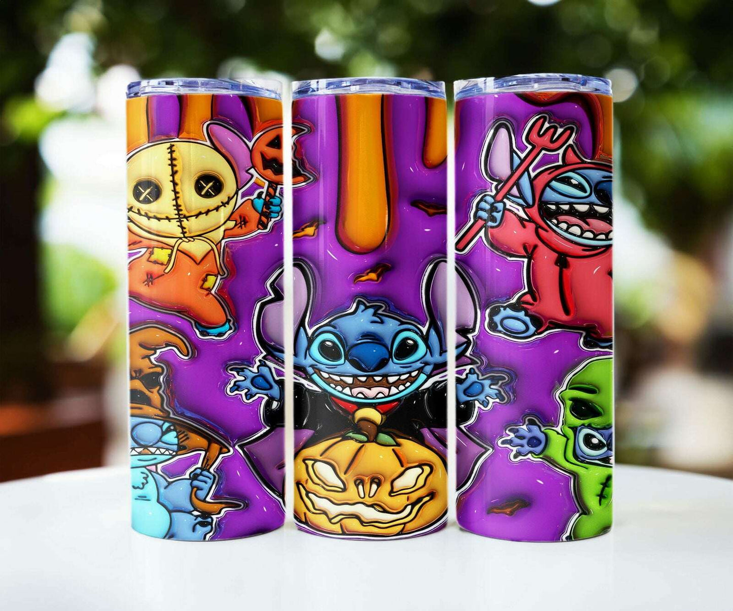 Inflated Halloween Tumbler Design Png, 20oz Skinny Sublimation 1