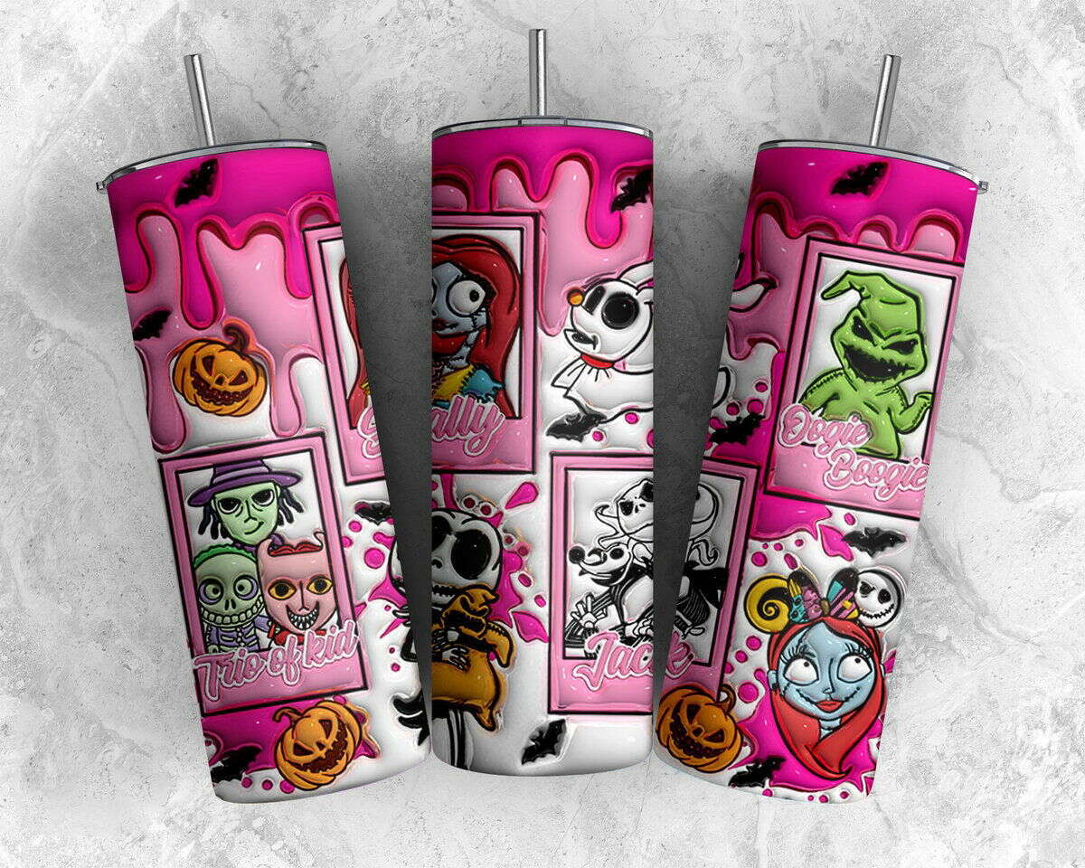 Inflated Halloween Tumbler Design Png, 20oz Skinny Sublimation 3