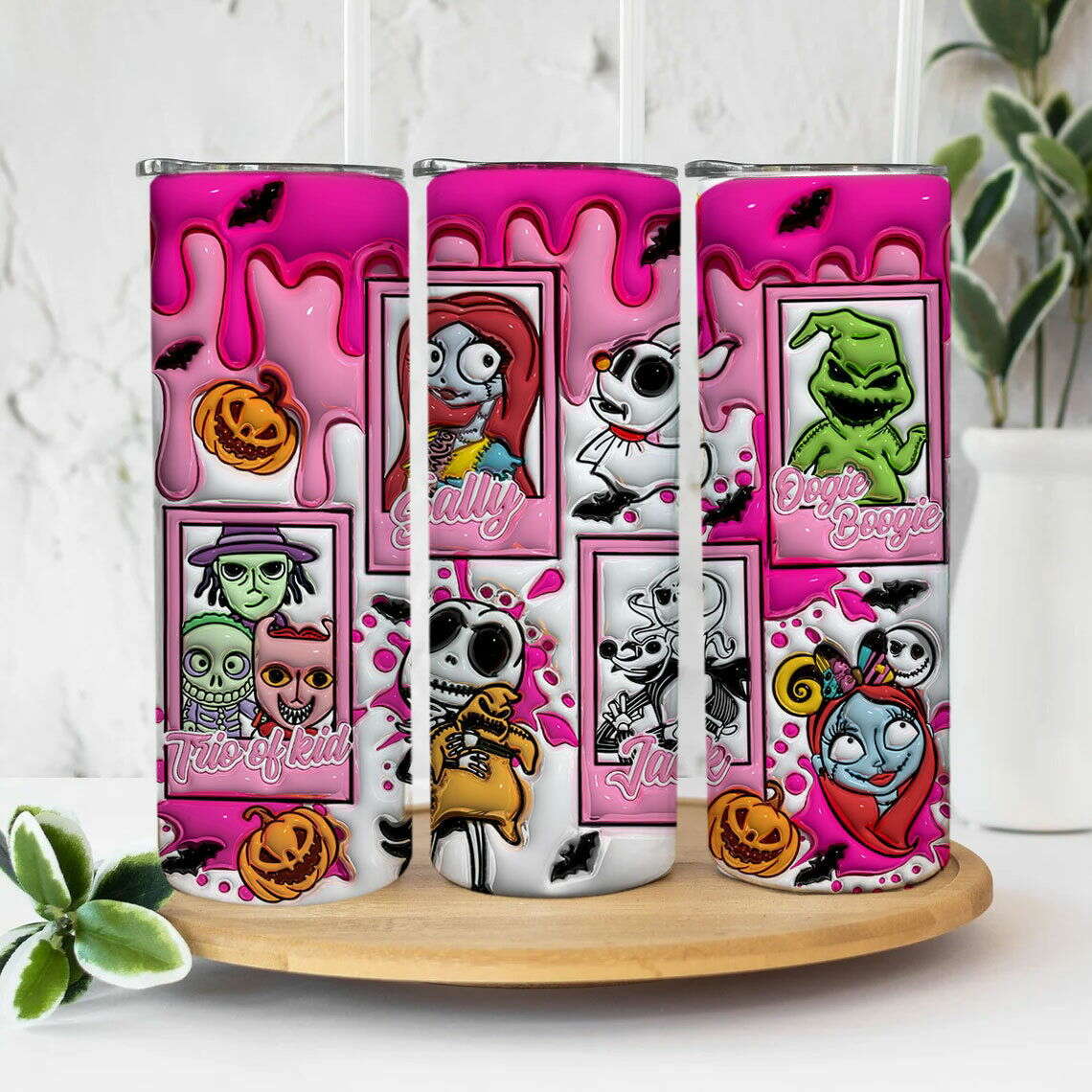 Inflated Halloween Tumbler Design Png, 20oz Skinny Sublimation 3
