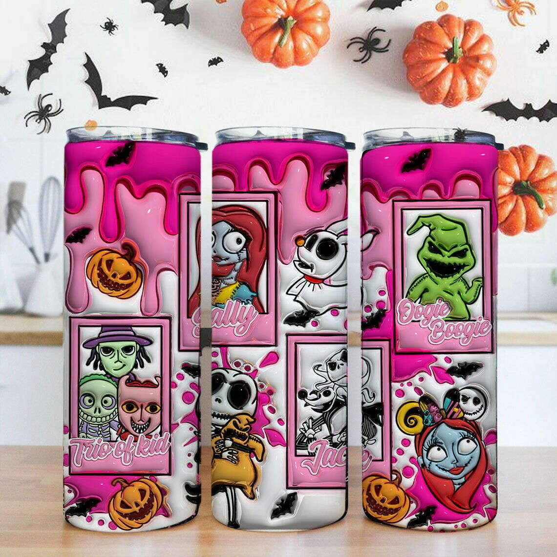 Inflated Halloween Tumbler Design Png, 20oz Skinny Sublimation 3