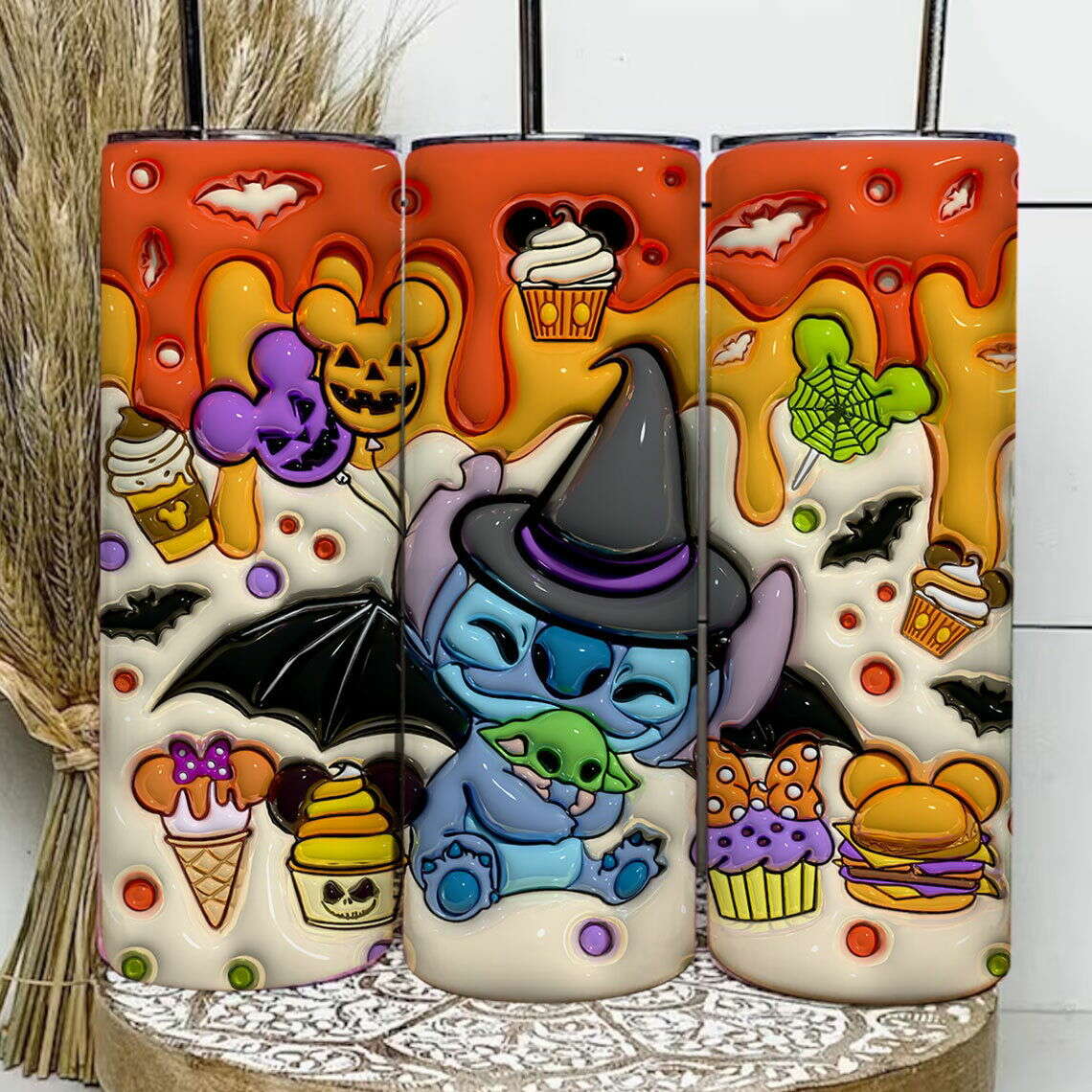 Inflated Halloween Tumbler Design Png, 20oz Skinny Sublimation 4