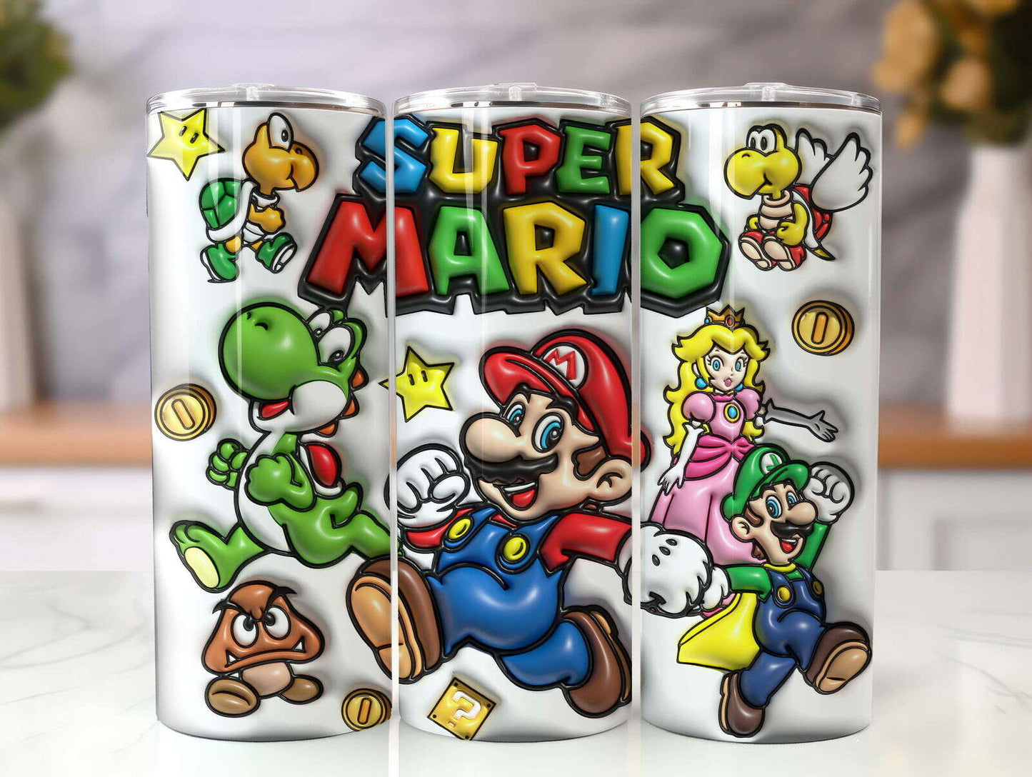 Inflated Tumbler Design Png 3D Digital Game Tumbler Wraps 20oz Skinny Sublimation