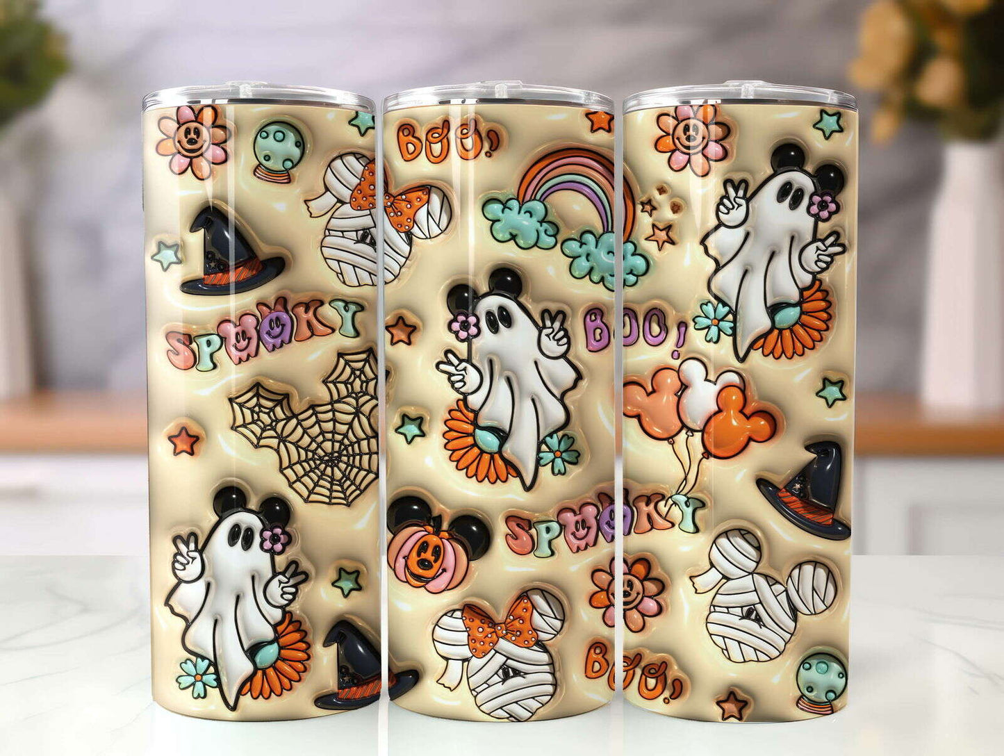 Inflated Tumbler Wrap Png 3D Tumbler Design,3D Puffy Halloween Coffee Sublimation