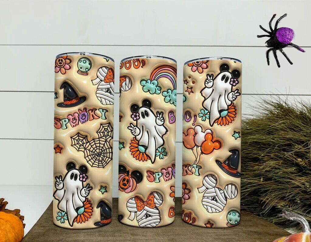 Inflated Tumbler Wrap Png 3D Tumbler Design,3D Puffy Halloween Coffee Sublimation