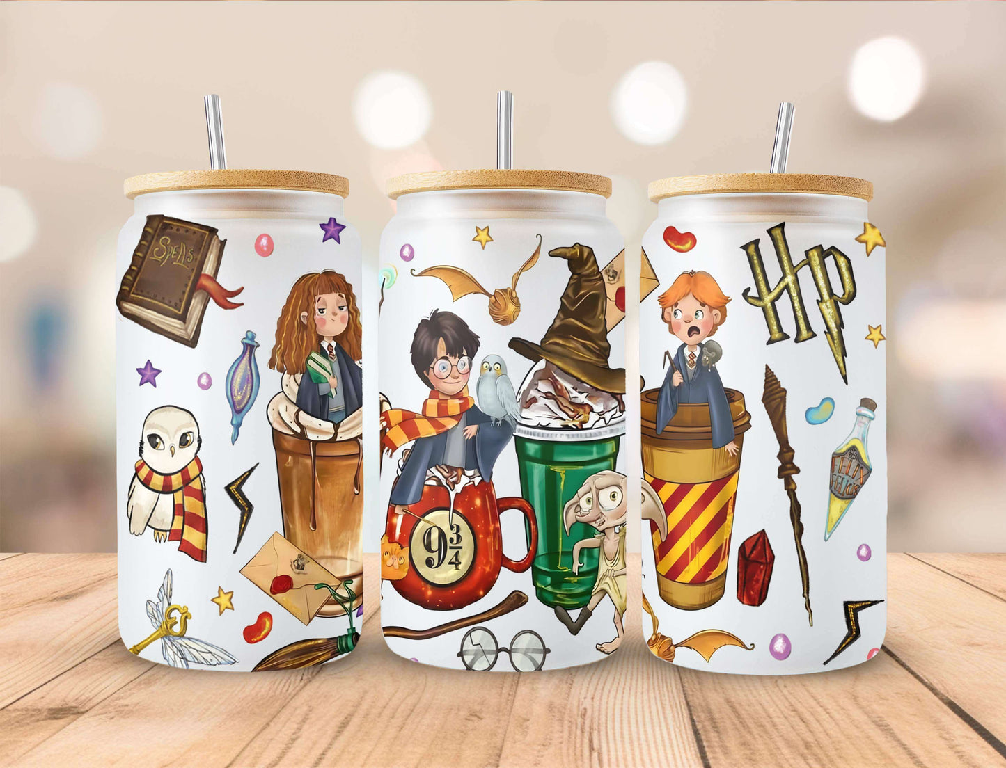 Magic 16oz Libbey Glass Can Wrap PNG, HP Sublimation Design Tumbler