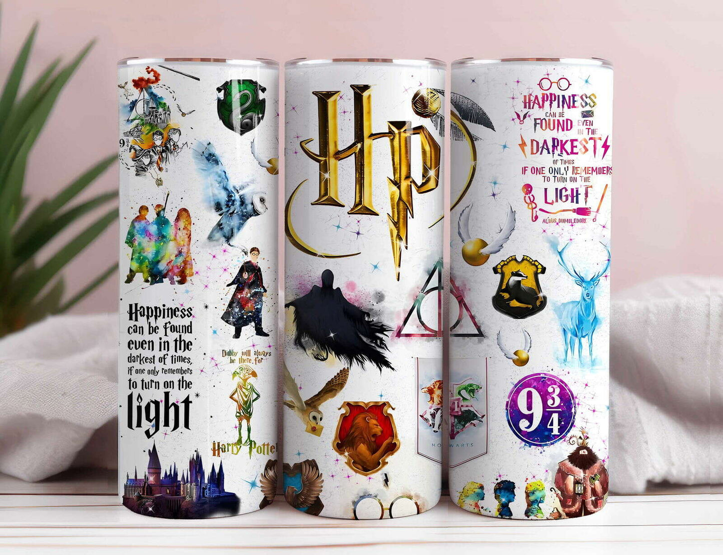 Magic 20oz Tumbler Wrap Png, Hp Skinny Tumbler Sublimation Design WaterColor