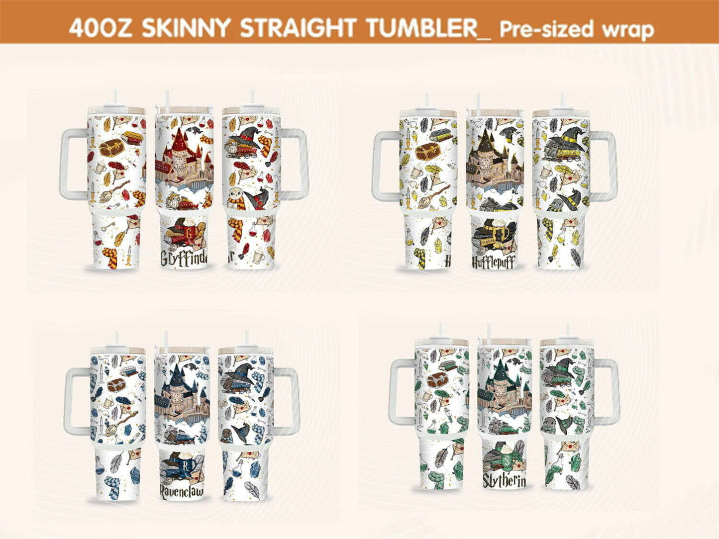 Magic 40oz Tumbler PNG, HP Quencher Tumbler Sublimation Design