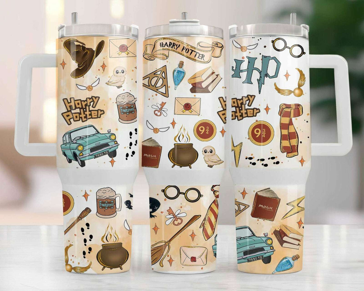 Magic 40oz Tumbler Wrap PNG, HP Quencher Tumbler Sublimation, Full Tumbler Wrap