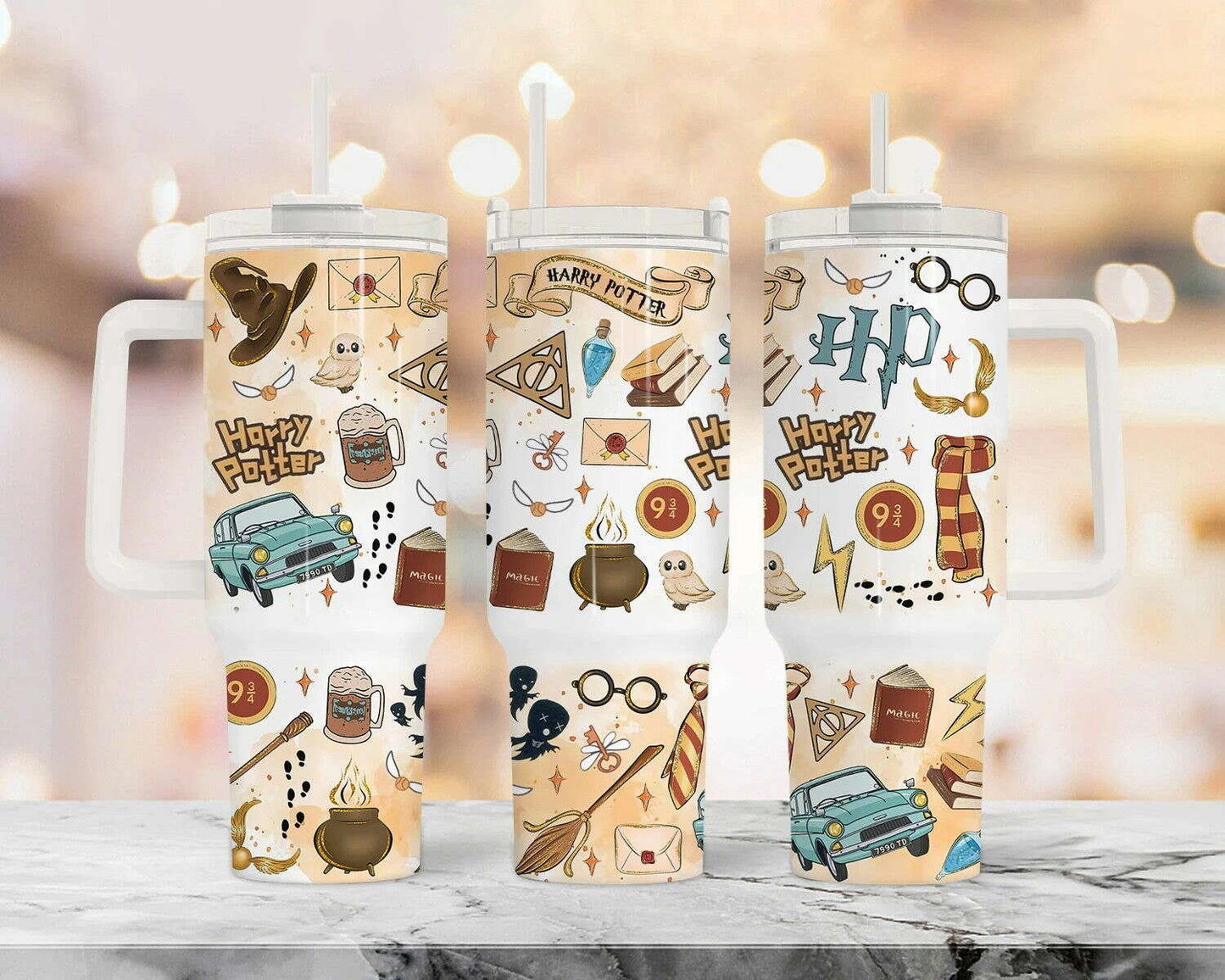 Magic 40oz Tumbler Wrap PNG, HP Quencher Tumbler Sublimation, Full Tumbler Wrap