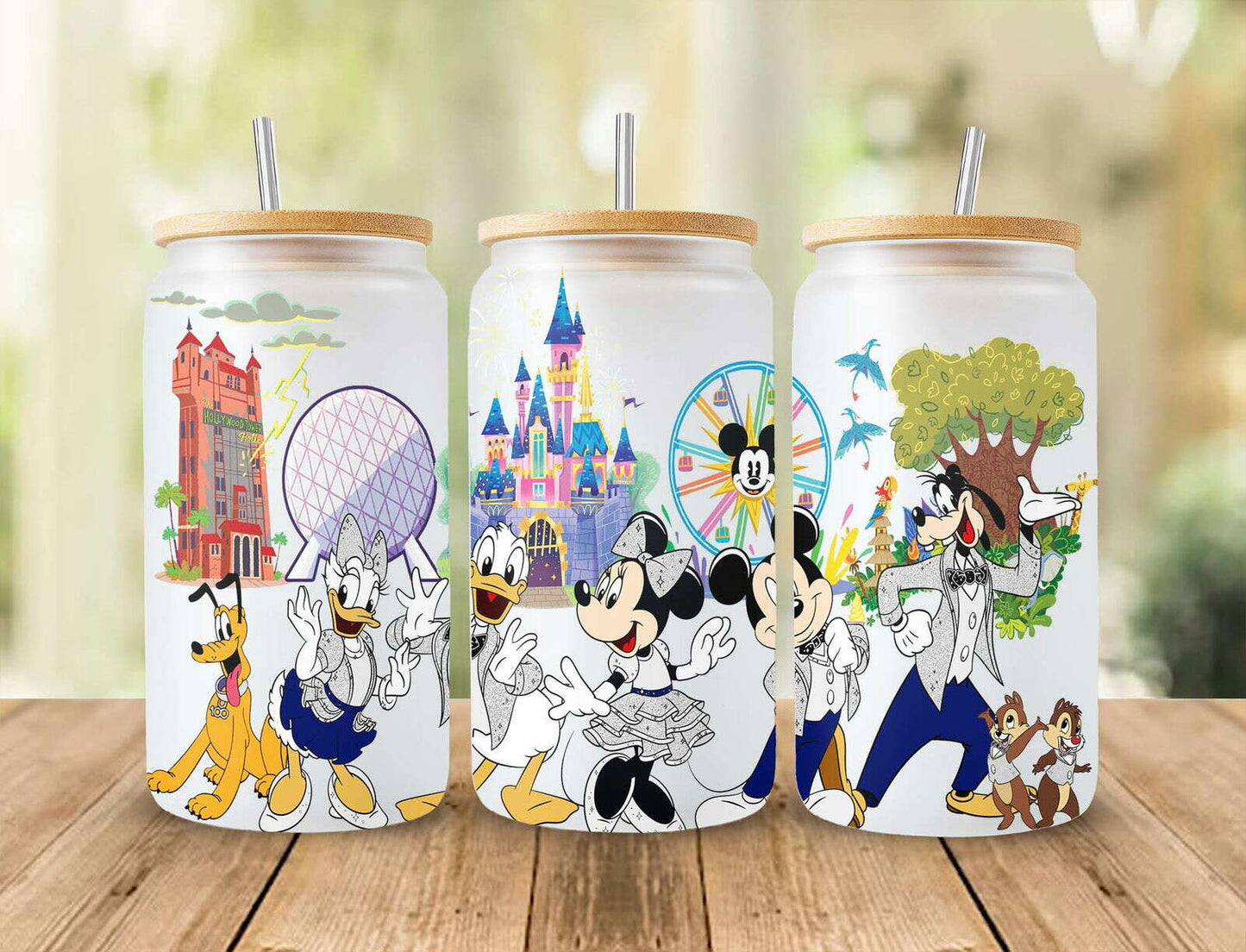 Magic Castle 16oz Glass Can Wrap, Party Cartoon Wrap Sublimation Design