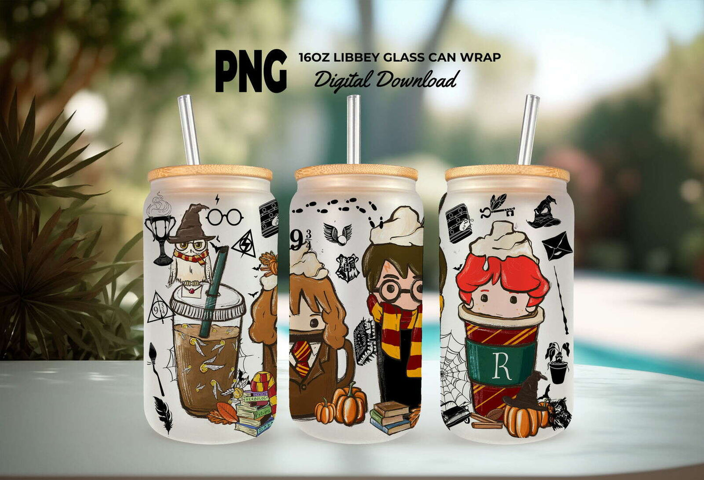 Magic Coffee Cup 16oz Glass Can wrap, 16oz Libbey Glass Can Wrap