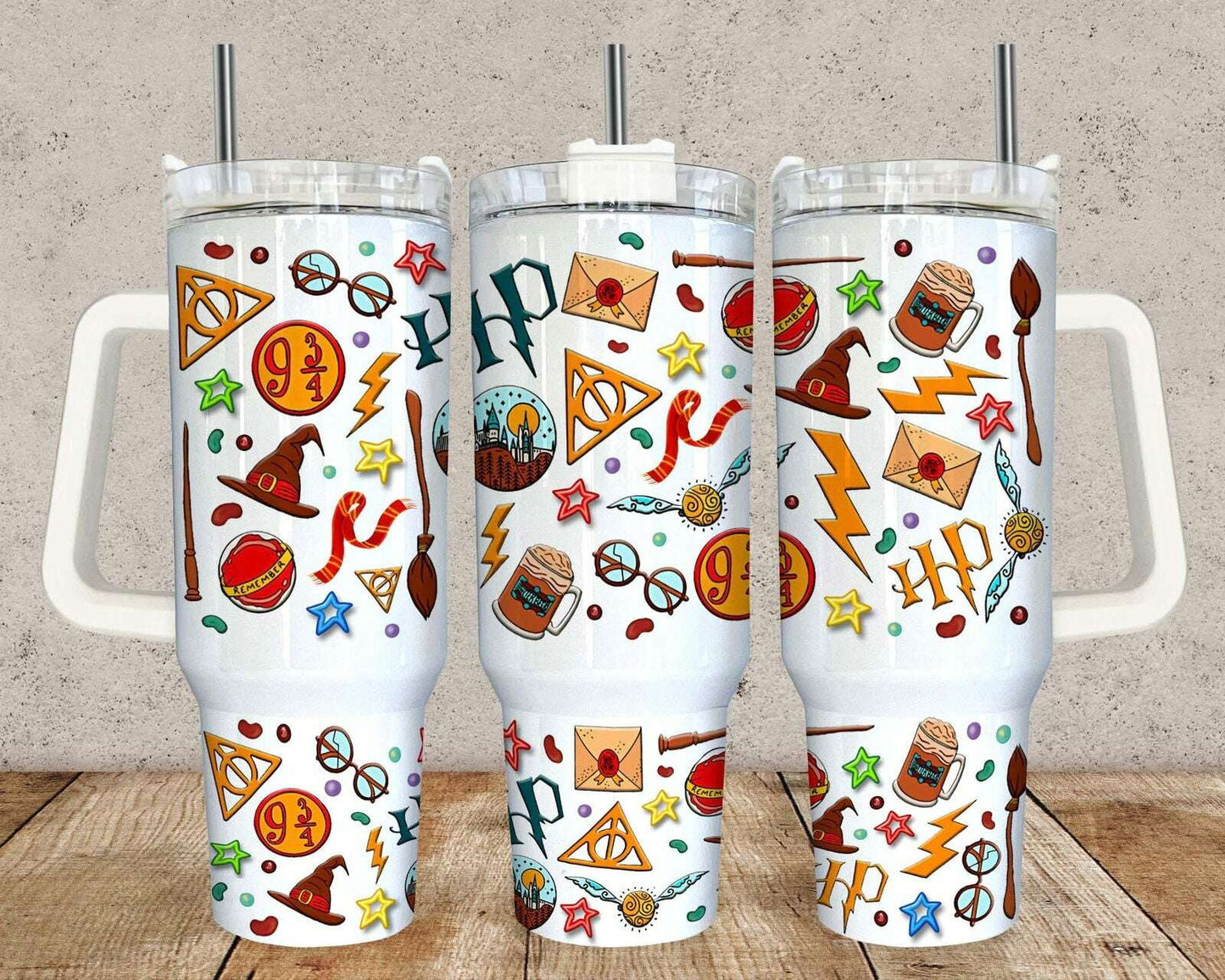 Magic HP 40oz Tumbler Wrap Quencher Sublimation Png Design